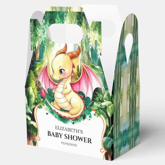 Aangepaste Schattigee Dragon Baby shower Bedankdoosjes (Geopend)