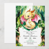 Aangepaste Schattigee Dragon Baby shower Kaart (Voorkant / Achterkant)