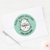 Aangepaste Schattigee Ei Fragile Stickers (Envelop)