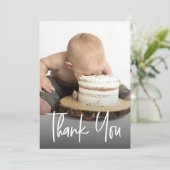 Aangepaste Schattigee foto handlettering Eerste ve Bedankkaart (Staand voorkant)