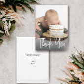 Aangepaste Schattigee foto handlettering Eerste ve Bedankkaart