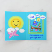 Aangepaste Schattigee Get Well Soon Wenskaart. Kaart (Binnen)