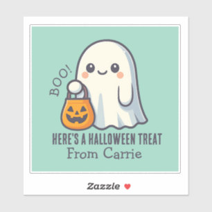 Aangepaste Schattigee Ghost met Halloween Snoep Tr Sticker