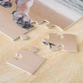 Aangepaste Schattigee Grote Deen Hond Zittend op h Legpuzzel (Zijkant)