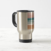 Aangepaste Schattigee Grote Deen Hond Zittend op h Reisbeker (Voorkant links)