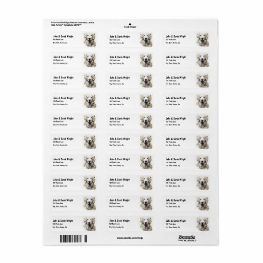 Aangepaste Schattigee Grote Pyreneese Hond Adres L Etiket (Full Sheet)