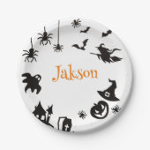 Aangepaste Schattigee Halloween Naam Papieren Bord (Voorkant)