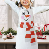Aangepaste Schattigee Happy Smiling Snowman gezich Schort
