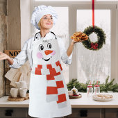 Aangepaste Schattigee Happy Smiling Snowman gezich Schort