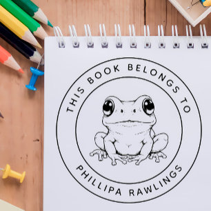 Aangepaste Schattigee kikker Dit boek behoort tot  Rubberstempel