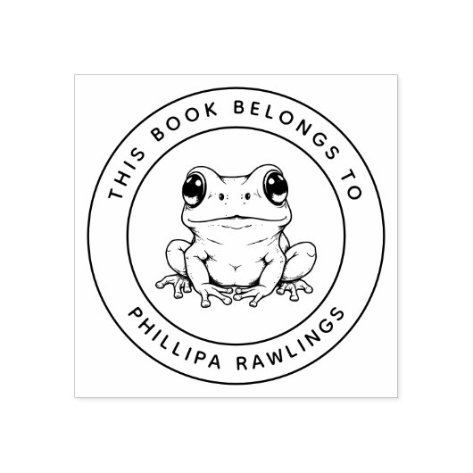 Aangepaste Schattigee kikker Dit boek behoort tot Rubberstempel (Afrduk)