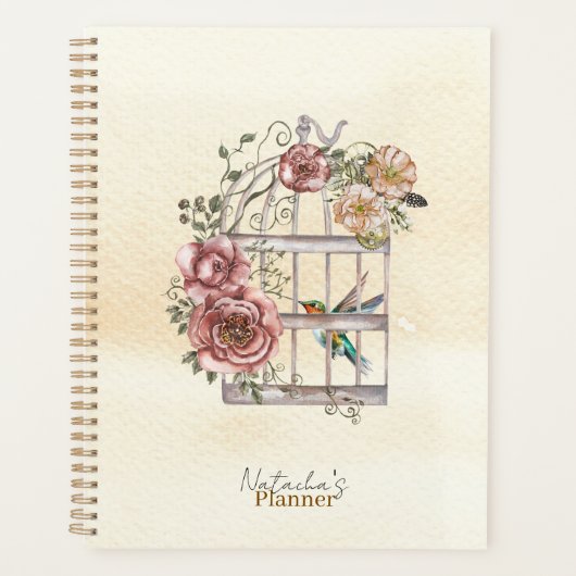 Aangepaste Schattigee kraft papier achtergrond Rom Planner (Voorkant)