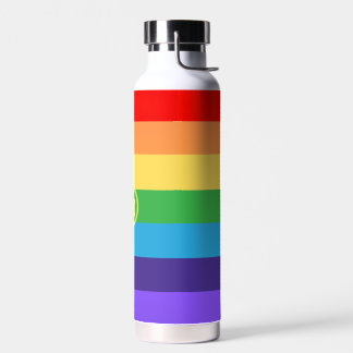 Aangepaste Schattigee Modern Monogram Rainbow Prid Waterfles
