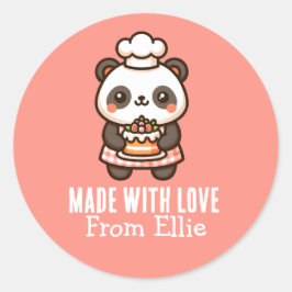 Aangepaste Schattigee Panda Baker Gemaakt met lief Ronde Sticker