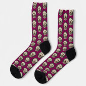 Aangepaste Schattigee Pet Photo Pattern Wine Merlo Sokken (Links)