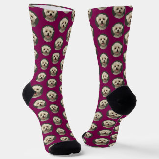 Aangepaste Schattigee Pet Photo Pattern Wine Merlo Sokken