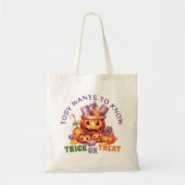 Aangepaste Schattigee Pompoen Fun Spooky Halloween Tote Bag (Voorkant)