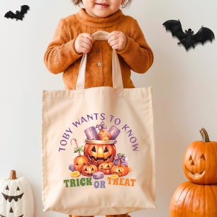 Aangepaste Schattigee Pompoen Fun Spooky Halloween Tote Bag