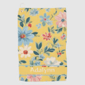 Aangepaste Schattigee Retro Flower Gifts voor Dame Golfhanddoek (Voorkant)
