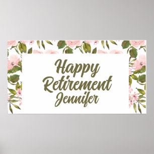 Aangepaste Schattigee Roze Bloemen Greenery Happy Poster