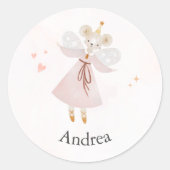 Aangepaste Schattigee roze muis Sticker (Voorkant)