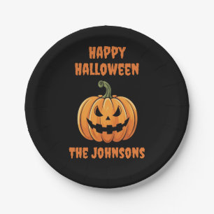 Aangepaste Schattigee Spooky Pumpkin Happy Hallowe Papieren Bordje