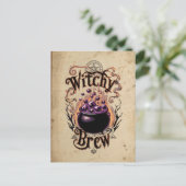 Aangepaste Schattigee Spooky Script Halloween Wit Briefkaart (Staand voorkant)