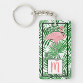Aangepaste Schattigee Tropische Roze Flamingo Wate Sleutelhanger (Voorkant)