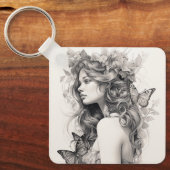 Aangepaste Schattigee Twee Foto Dubbelzijdig Geper Sleutelhanger (Voorkant)