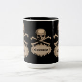 Aangepaste schedel en kruisgraten tweekleurige koffiemok (Center)