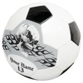 Aangepaste schedel en vlam voetbal (Drie kwart)