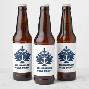 Aangepaste scheepsanker boot feest bier etiket