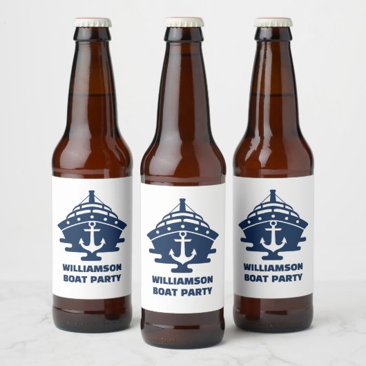 Aangepaste scheepsanker boot feest bier etiket (Flessen)