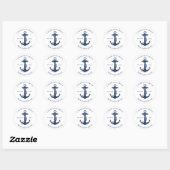 Aangepaste scheepsanker swag voor boten ronde sticker (Vel)