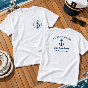 Aangepaste scheepvaart marineblauwe kapitein en bo t-shirt