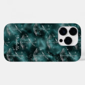 Aangepaste schepen op oceaanblauw Case-Mate iPhone case (Achterkant (horizontaal))