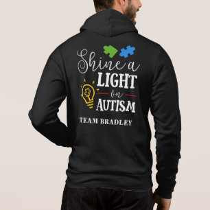 Aangepaste Schijn een Licht op Autisme Overeenkoms Hoodie