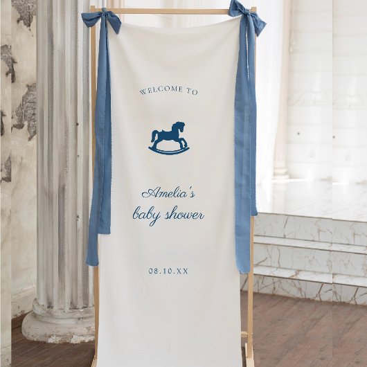 Aangepaste schommelpaard baby shower spandoek