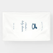 Aangepaste schommelpaard baby shower spandoek (Horizontaal)