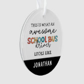 Aangepaste schoolbuswaardering Funny Gift Ornament (voorkant)