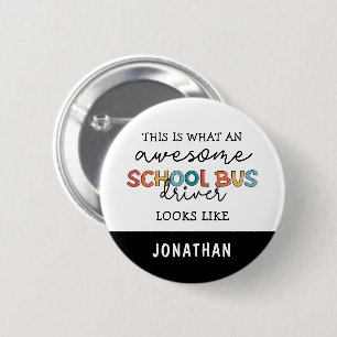Aangepaste schoolbuswaardering Funny Gift Ronde Button 5,7 Cm