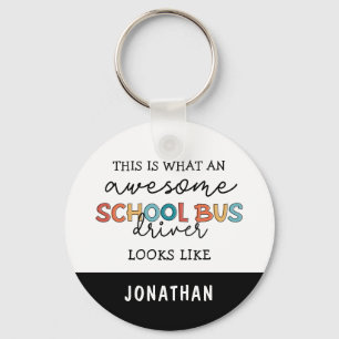 Aangepaste schoolbuswaardering Funny Gift Sleutelhanger