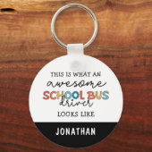 Aangepaste schoolbuswaardering Funny Gift Sleutelhanger (Voorkant)