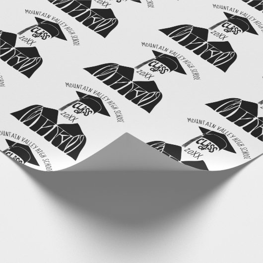 Aangepaste schoolnaam en Afstuderen jaar Cadeaupapier (Hoek)