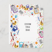 Aangepaste schooluitnodiging kaart (Voorkant / Achterkant)