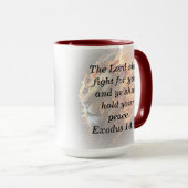 Aangepaste Schrift Leeuw Achtergrond Koffie Mok (Voorkant rechts)