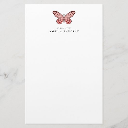 Aangepaste schrijfbenodigdheden voor moderne roze briefpapier (Voorkant)