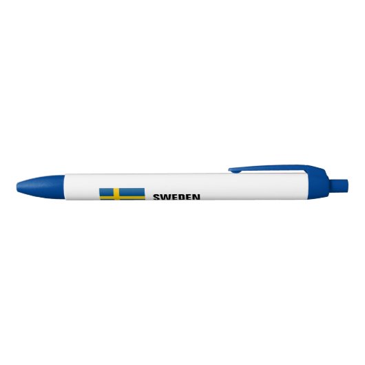Aangepaste schrijfpennen met Zweedse vlag Blauwe Inkt Pen (Bovenkant)