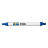 Aangepaste schrijfpennen met Zweedse vlag Blauwe Inkt Pen (Voorkant)