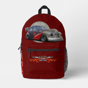 Aangepaste sci-fi retro raceauto bedrukte rugzak